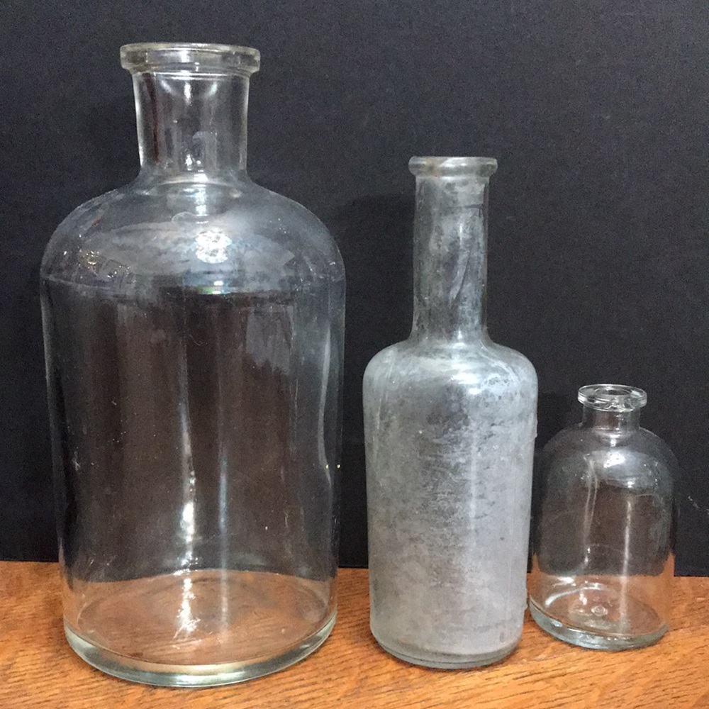 Vintage bottles set of 3